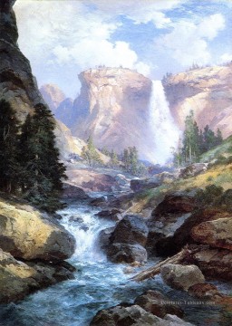 Chute d’eau dans Yosemite2 paysage Thomas Moran Peinture à l'huile